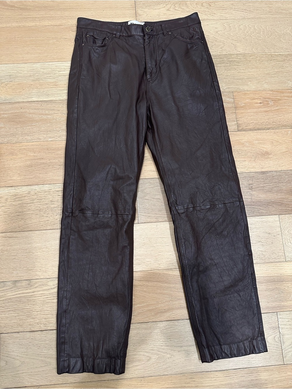 ROUJE Paris Lamb Leather Pants Women’s Size 38 in Brown